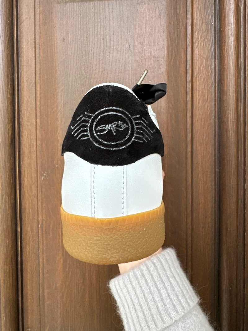 Basket blanche éclair noir en cuir ASLAN B164 Semerdjian
