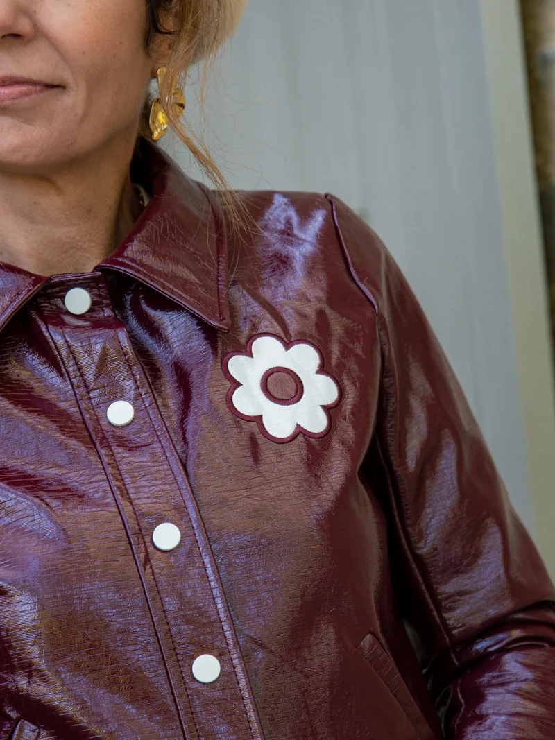 Veste vinyle aubergine DAISY Hippocampe