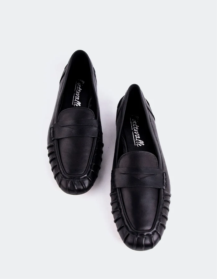 Floraya Black Leather
