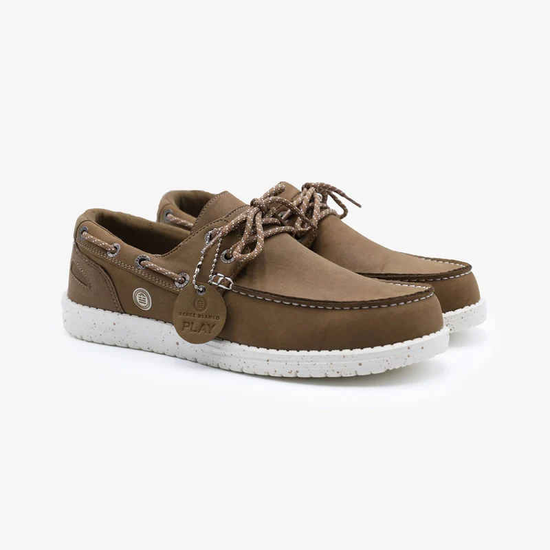 Chaussures bateau Socoa taupe en nubuck