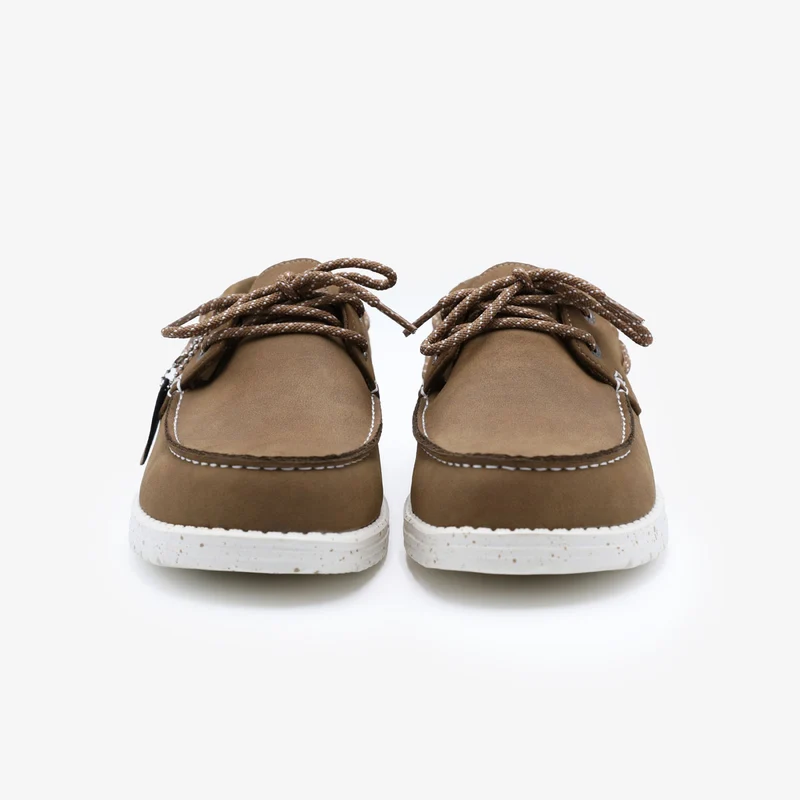 Chaussures bateau Socoa taupe en nubuck