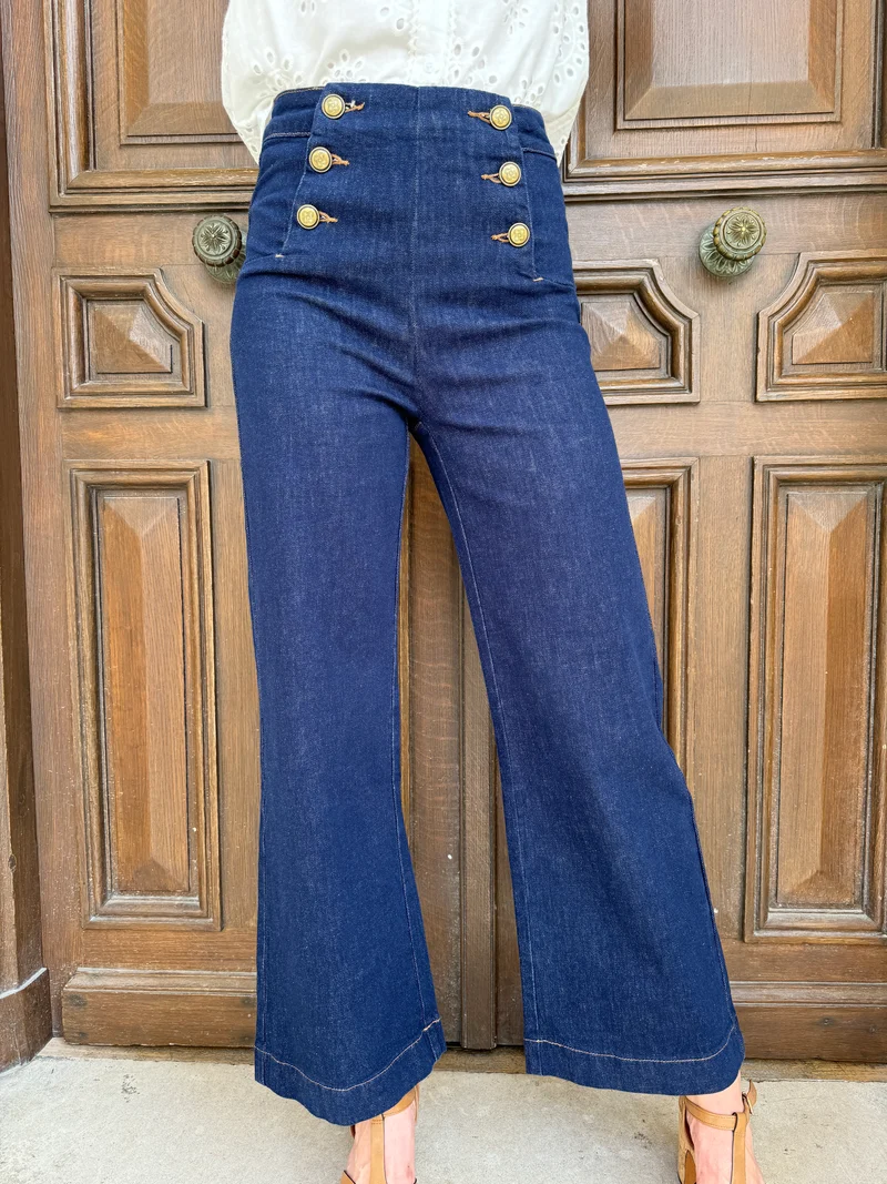 Jeans denim brut à pont VICTORINE Oraije