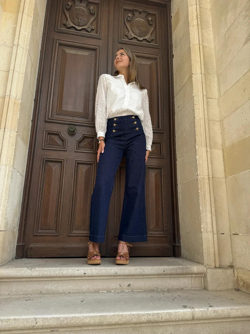 Jeans denim brut à pont VICTORINE Oraije