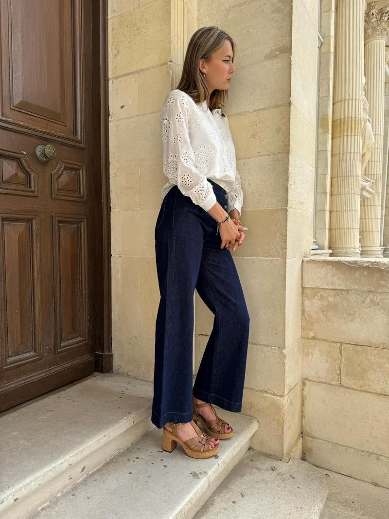 Jeans denim brut à pont VICTORINE Oraije
