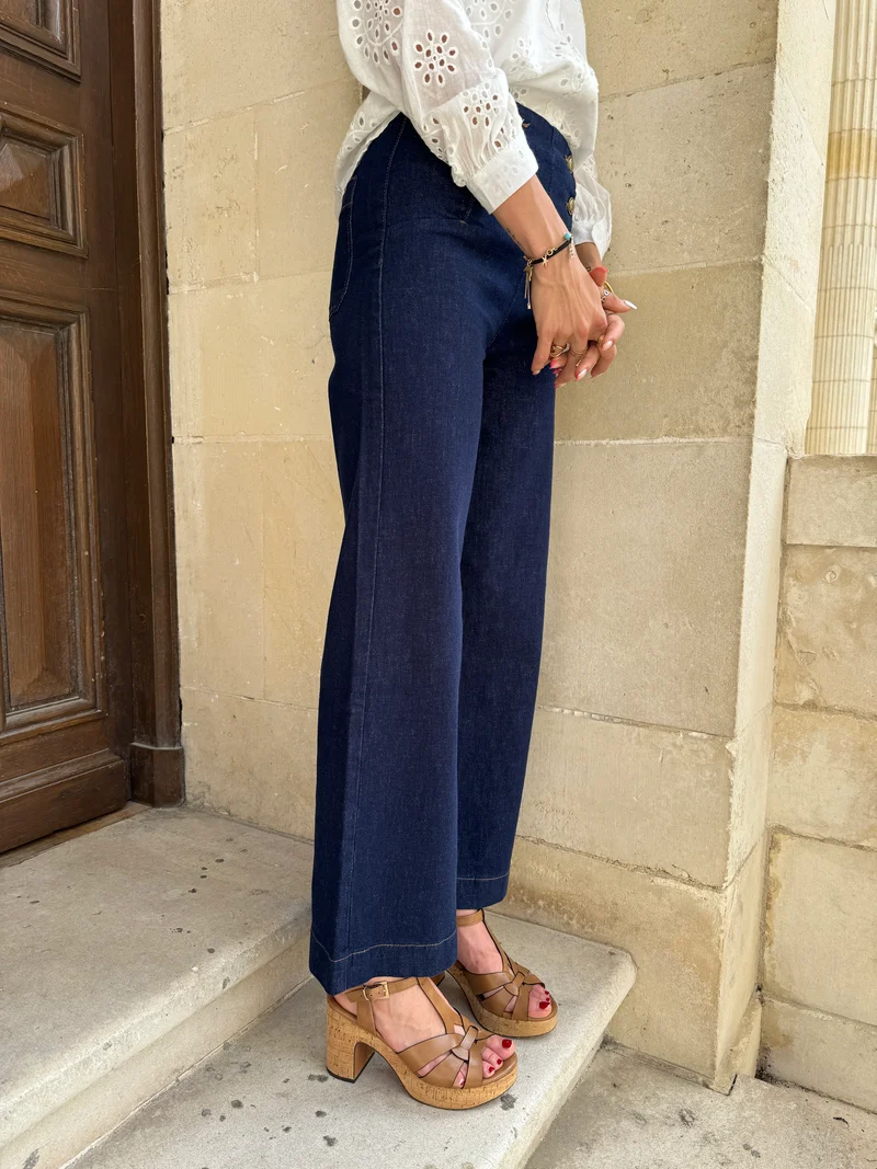 Jeans denim brut à pont VICTORINE Oraije