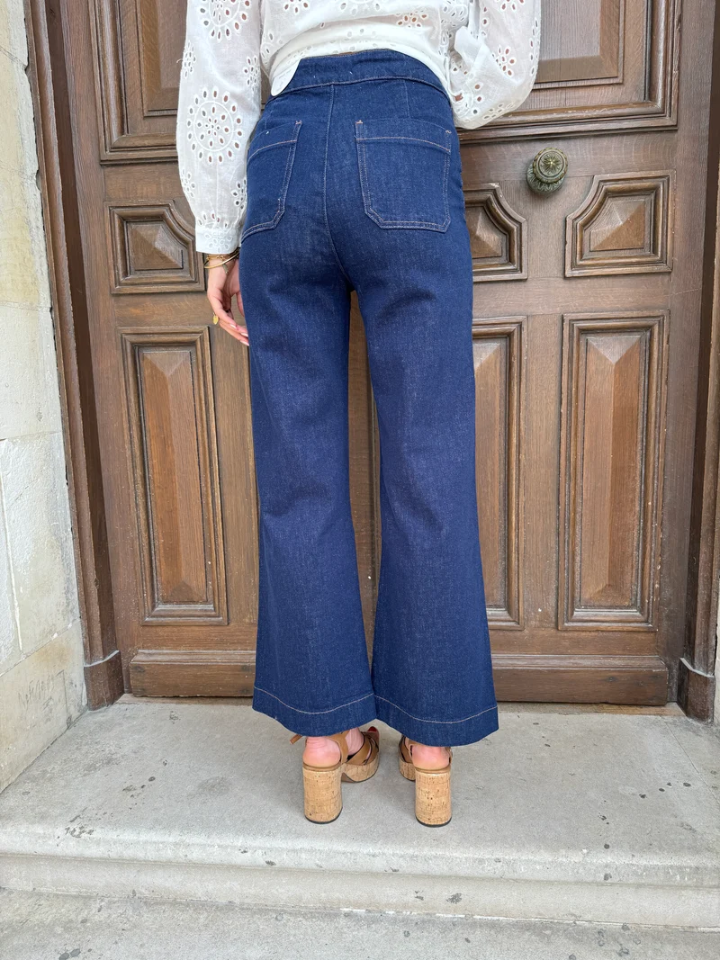 Jeans denim brut à pont VICTORINE Oraije