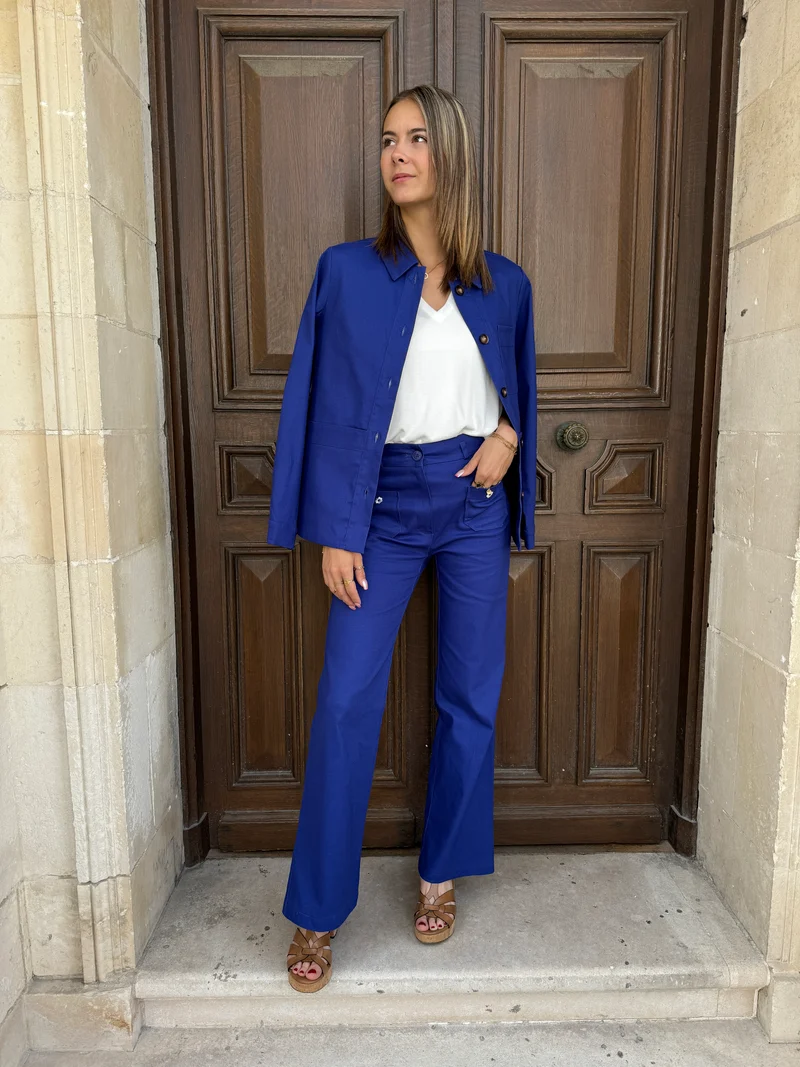 Pantalon WOOD STOCK DAISY bleu de travail Hippocampe