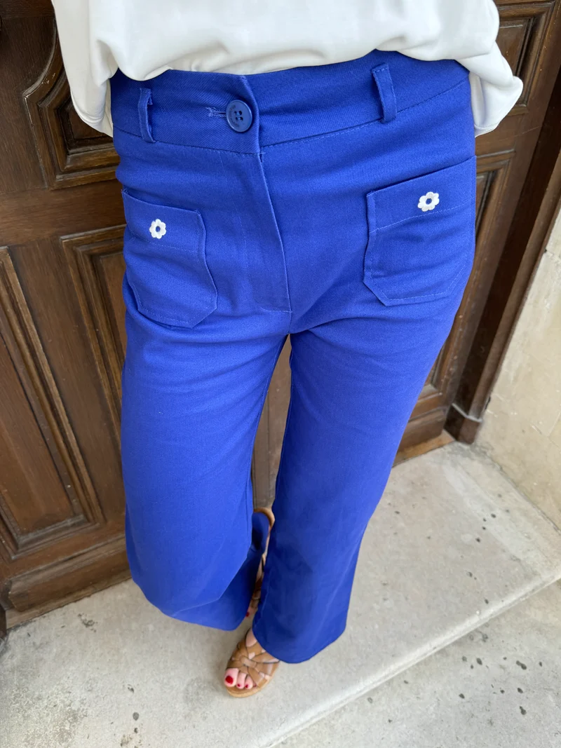 Pantalon WOOD STOCK DAISY bleu de travail Hippocampe