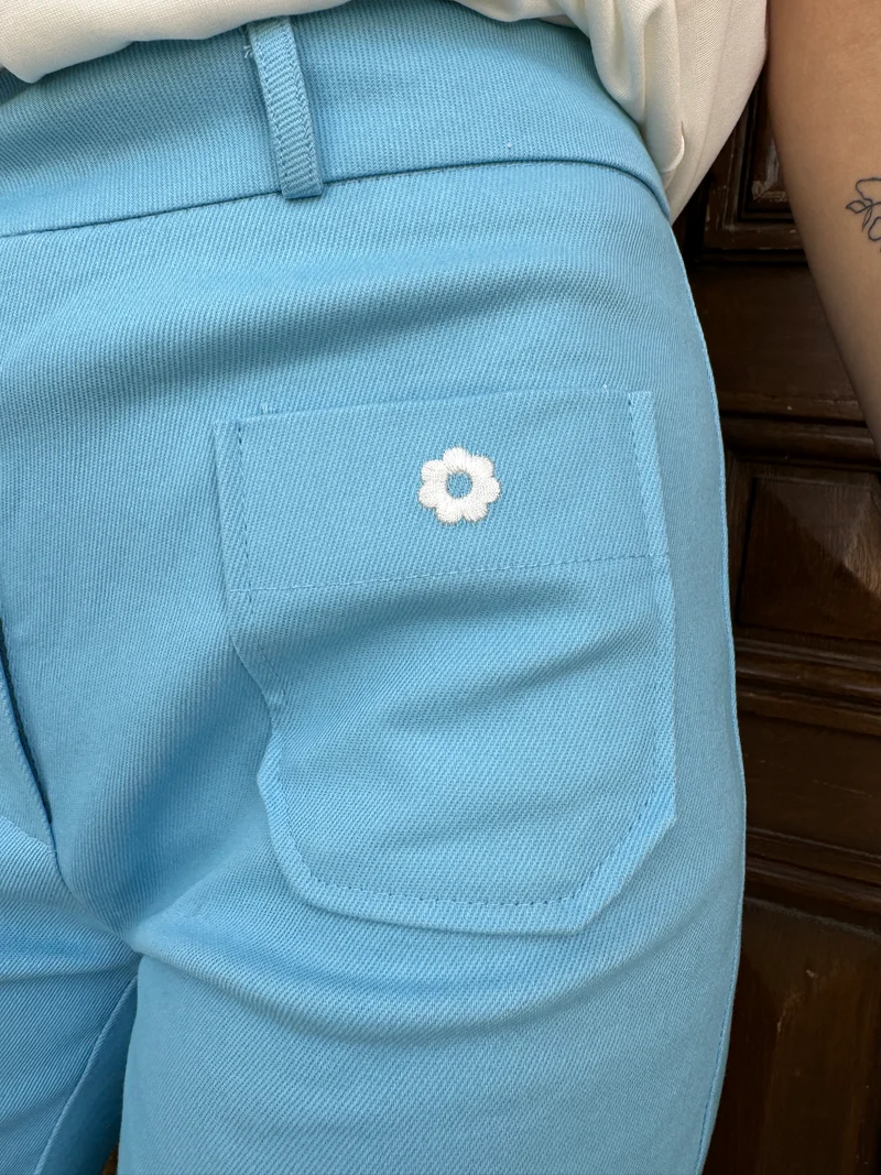 Pantalon WOOD STOCK DAISY bleu ciel Hippocampe