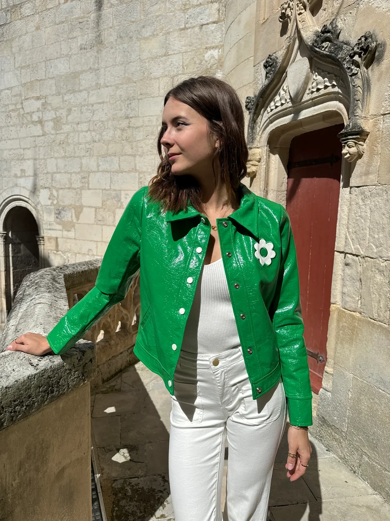 Veste vinyle vert brésil DAISY Hippocampe