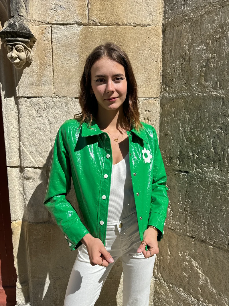 Veste vinyle vert brésil DAISY Hippocampe