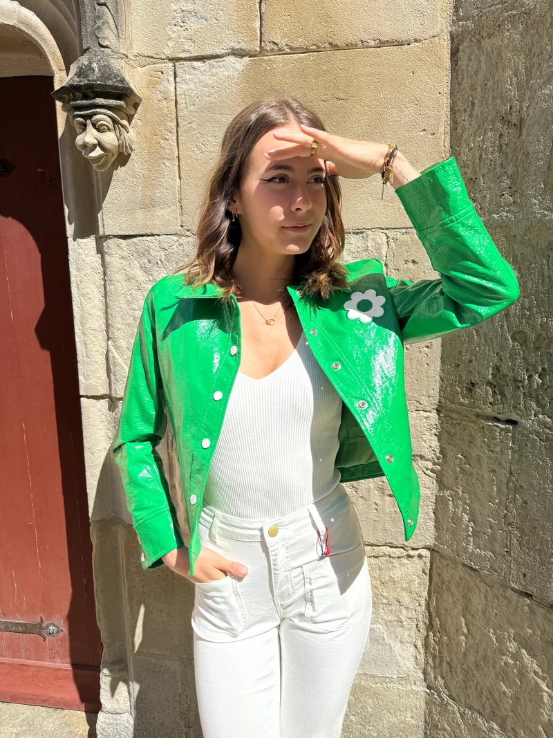 Veste vinyle vert brésil DAISY Hippocampe