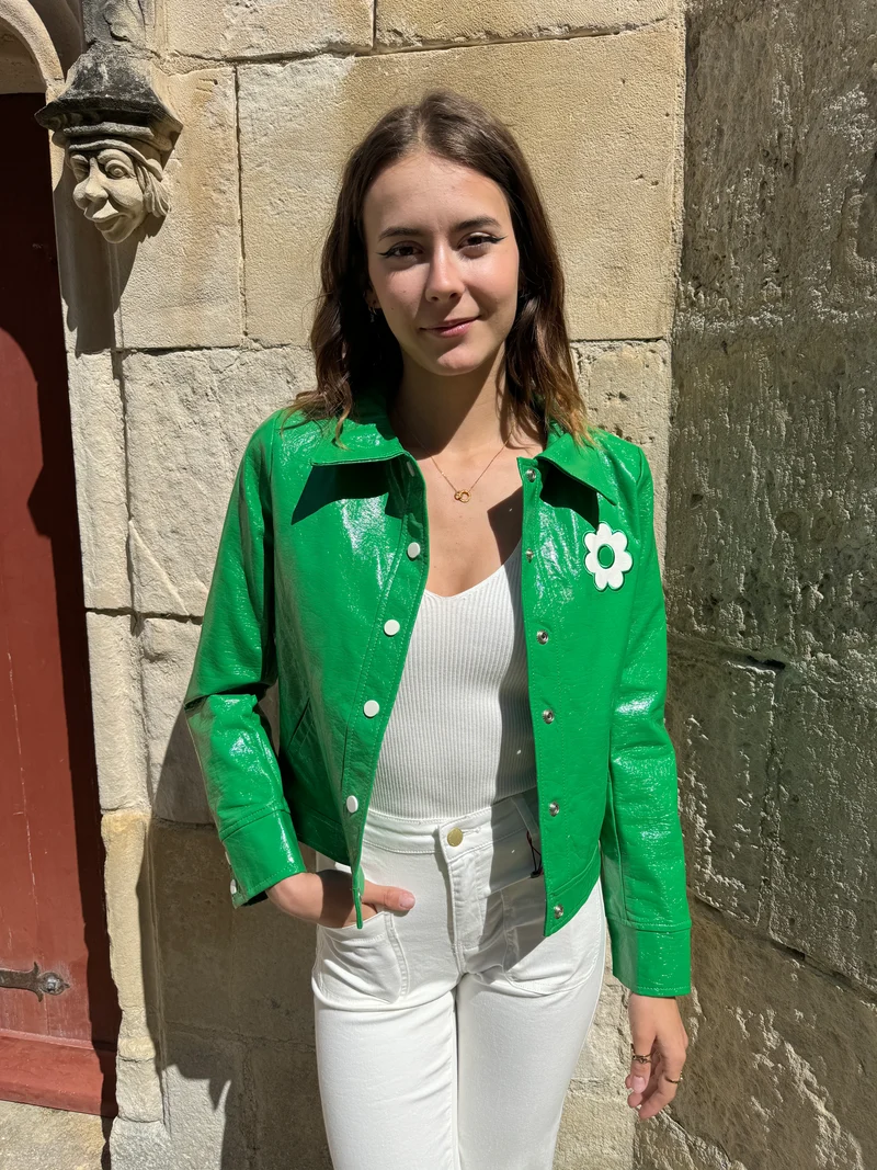 Veste vinyle vert brésil DAISY Hippocampe