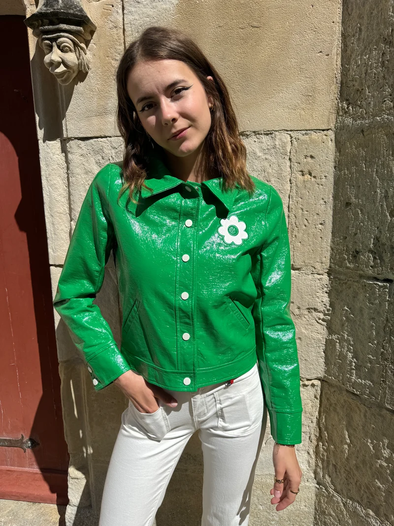 Veste vinyle vert brésil DAISY Hippocampe