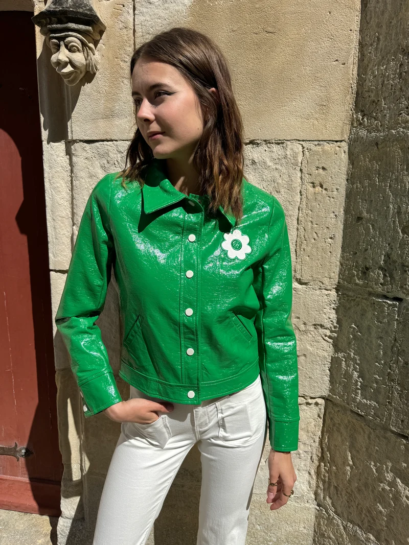 Veste vinyle vert brésil DAISY Hippocampe