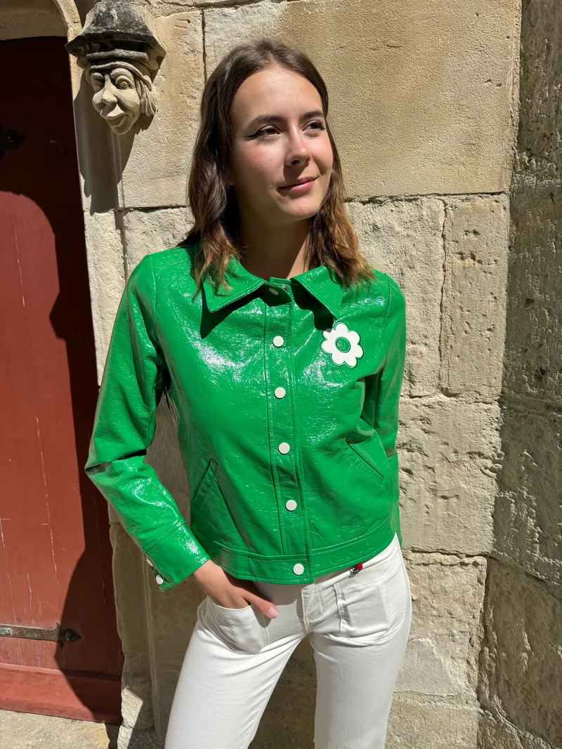 Veste vinyle vert brésil DAISY Hippocampe