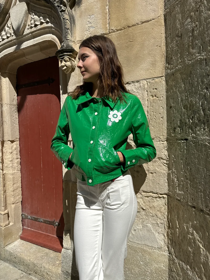 Veste vinyle vert brésil DAISY Hippocampe