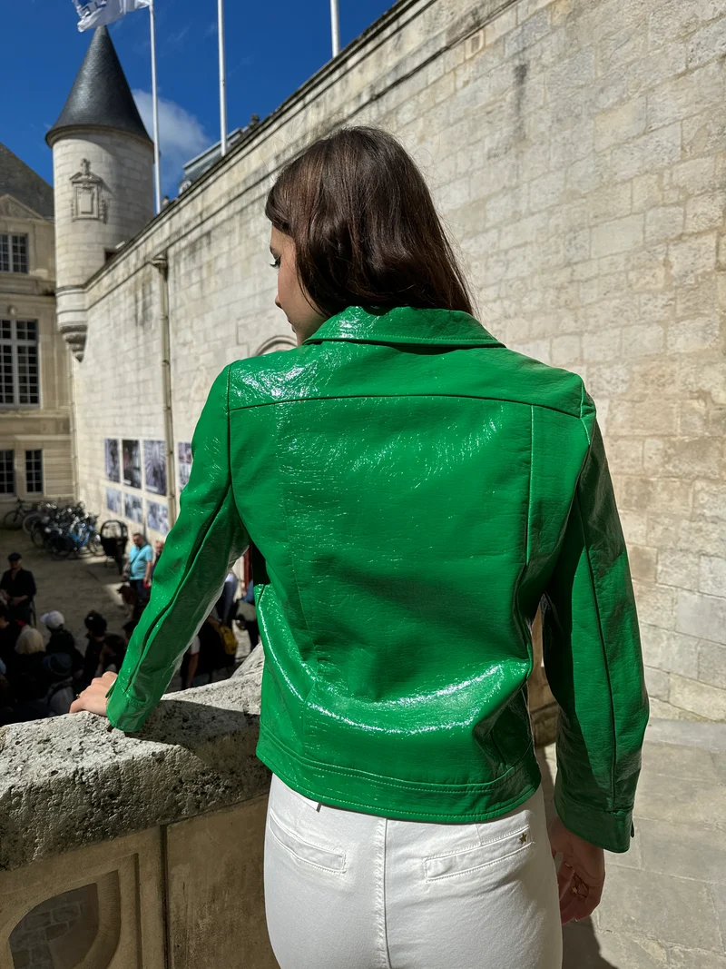 Veste vinyle vert brésil DAISY Hippocampe