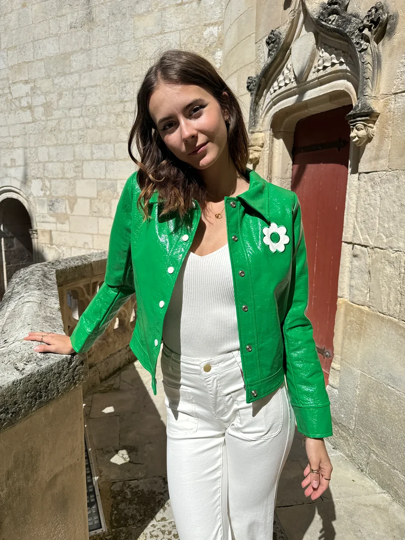 Veste vinyle vert brésil DAISY Hippocampe