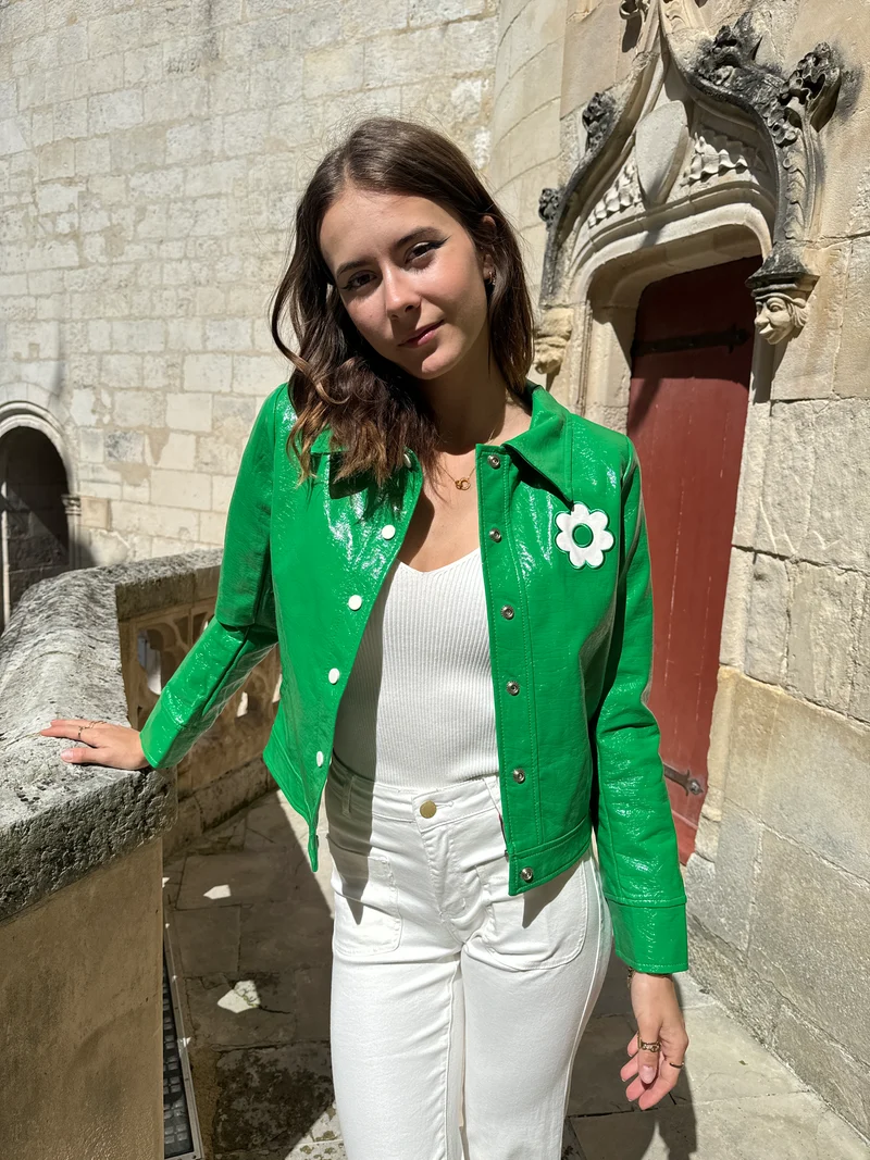 Veste vinyle vert brésil DAISY Hippocampe