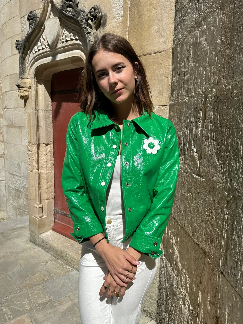Veste vinyle vert brésil DAISY Hippocampe