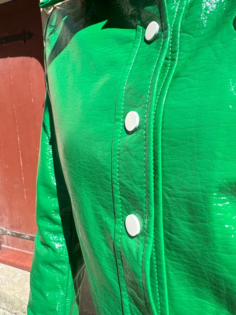Veste vinyle vert brésil DAISY Hippocampe