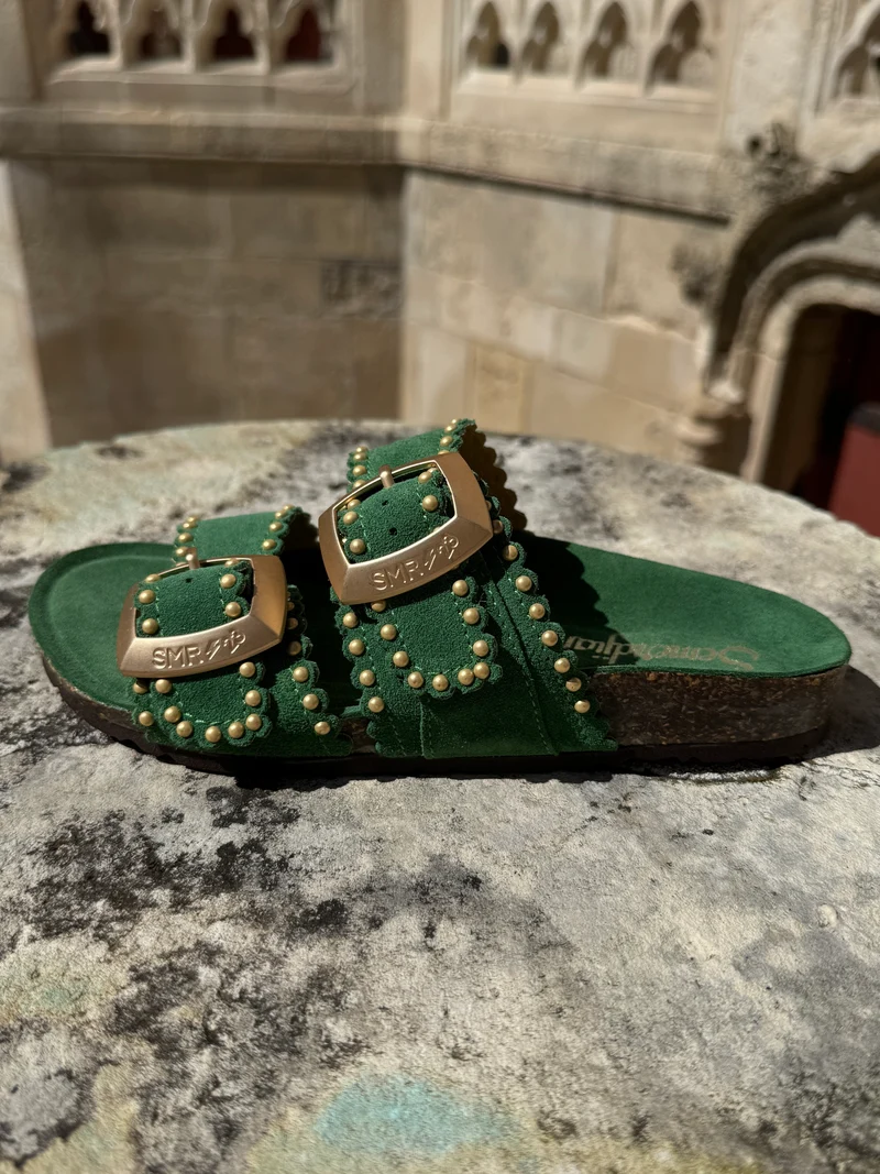 Mules vert gazon ARONA Semerdjian
