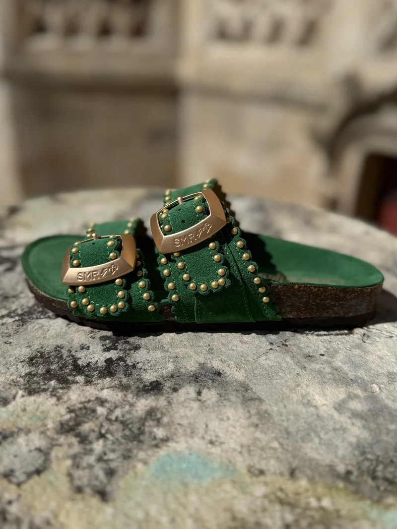 Mules vert gazon ARONA Semerdjian