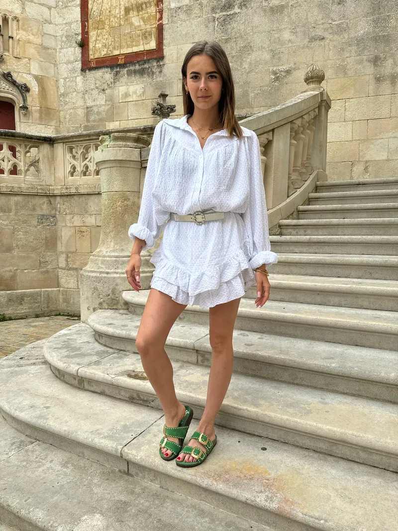 Mules vert gazon ARONA Semerdjian