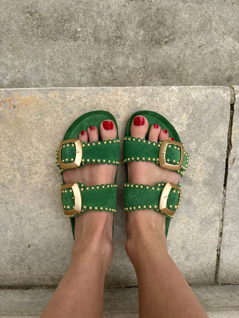 Mules vert gazon ARONA Semerdjian