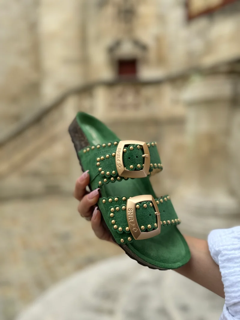 Mules vert gazon ARONA Semerdjian