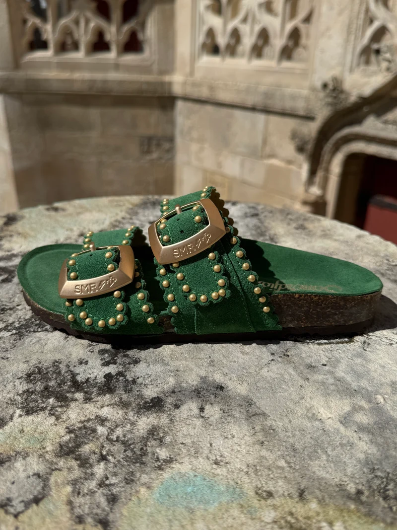 Mules vert gazon ARONA Semerdjian