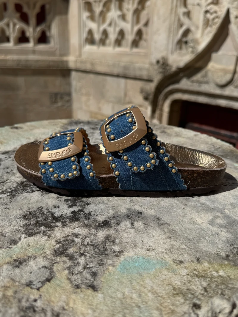 Mules bleu jeans ARONA Semerdjian