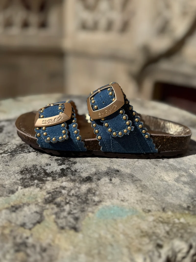 Mules bleu jeans ARONA Semerdjian
