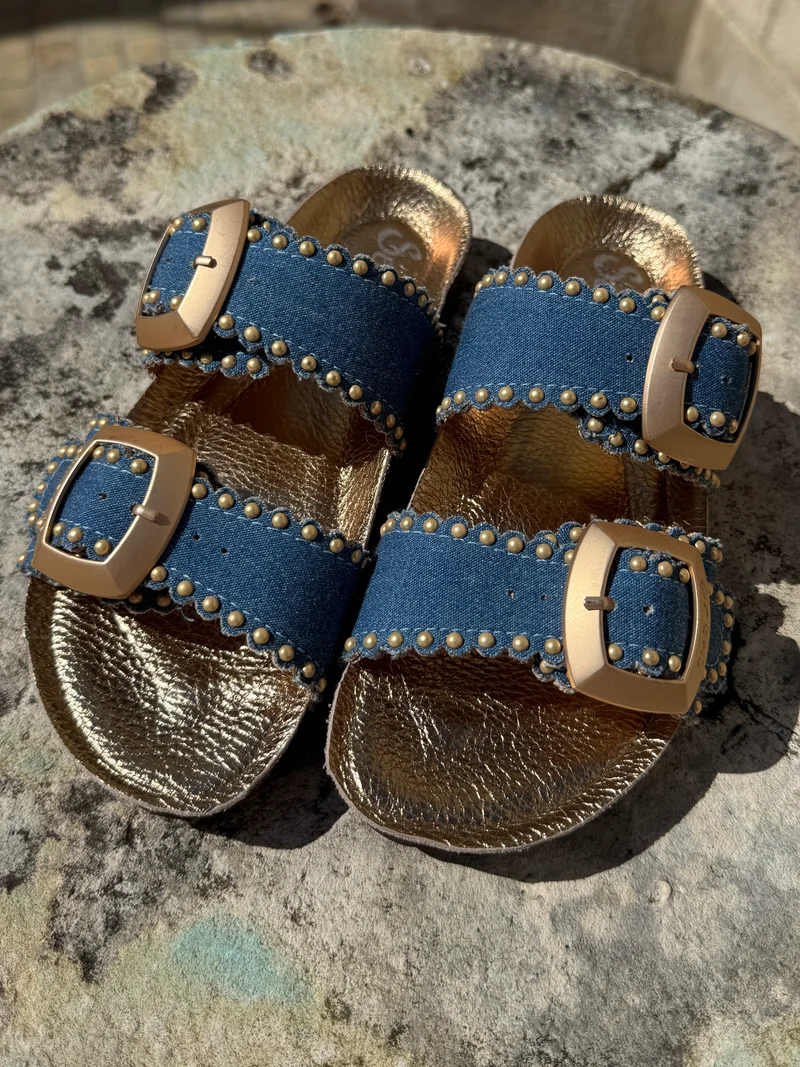 Mules bleu jeans ARONA Semerdjian