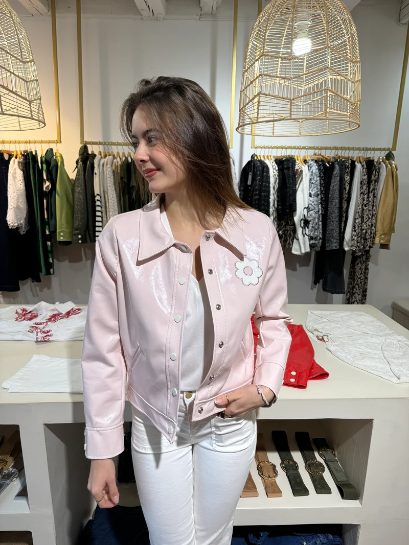 Veste vinyle rose bonbon DAISY Hippocampe