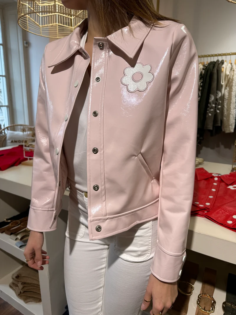 Veste vinyle rose bonbon DAISY Hippocampe