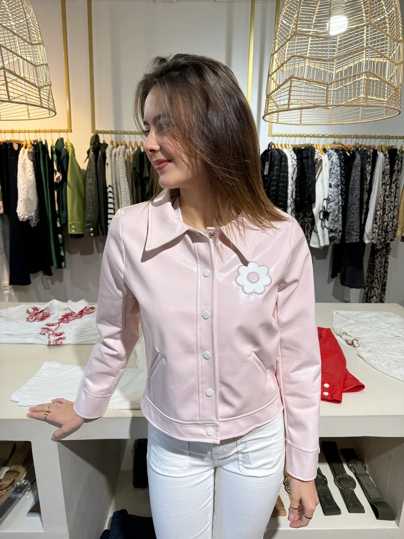 Veste vinyle rose bonbon DAISY Hippocampe