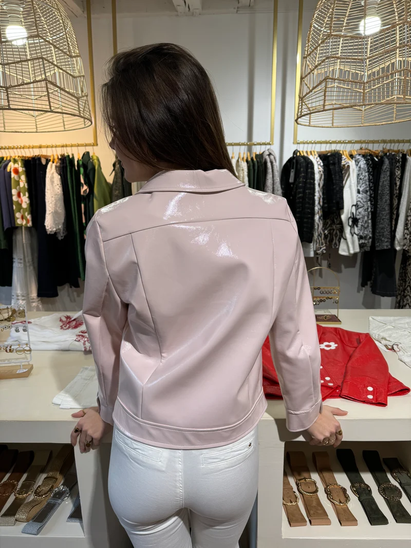 Veste vinyle rose bonbon DAISY Hippocampe