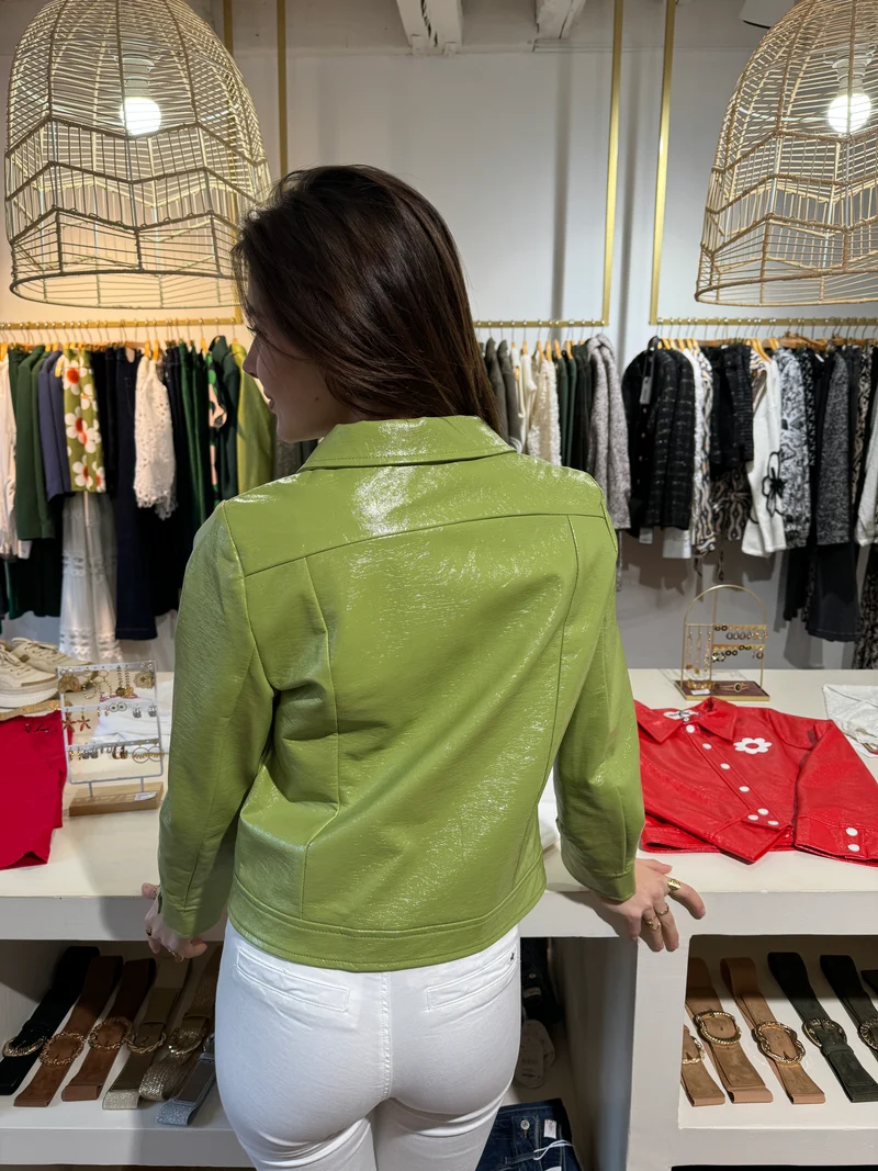 Veste vinyle verte pomme DAISY Hippocampe