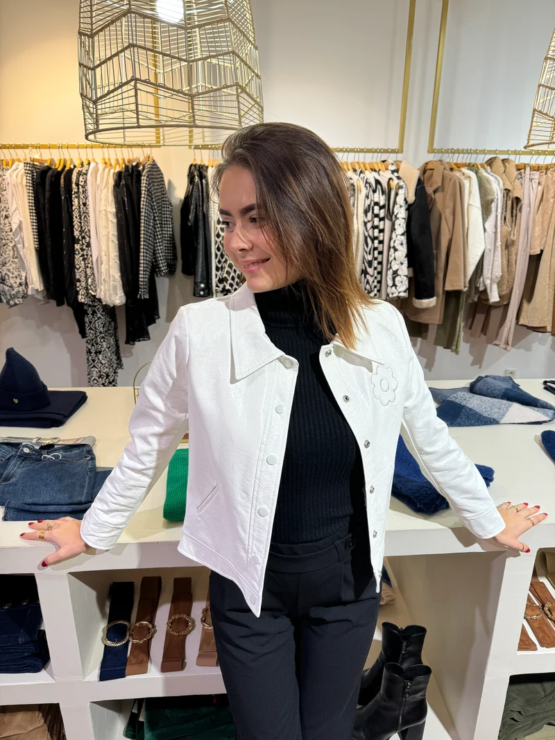 Veste vinyle blanche DAISY Hippocampe