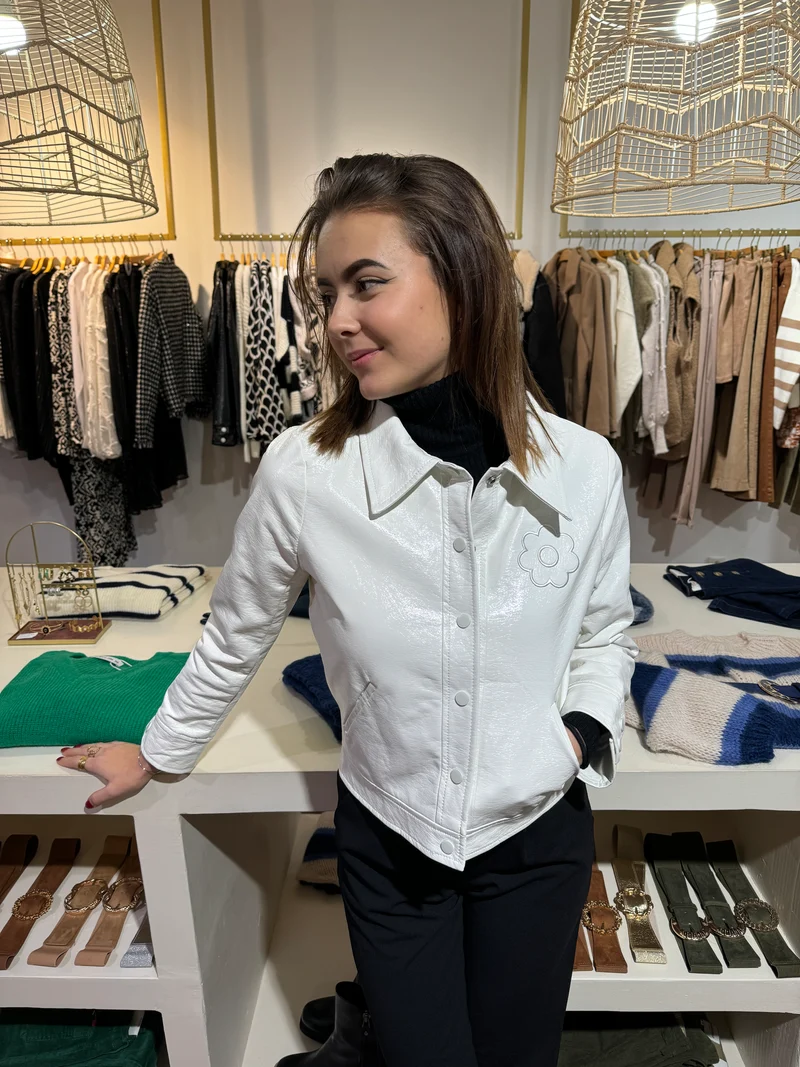 Veste vinyle blanche DAISY Hippocampe