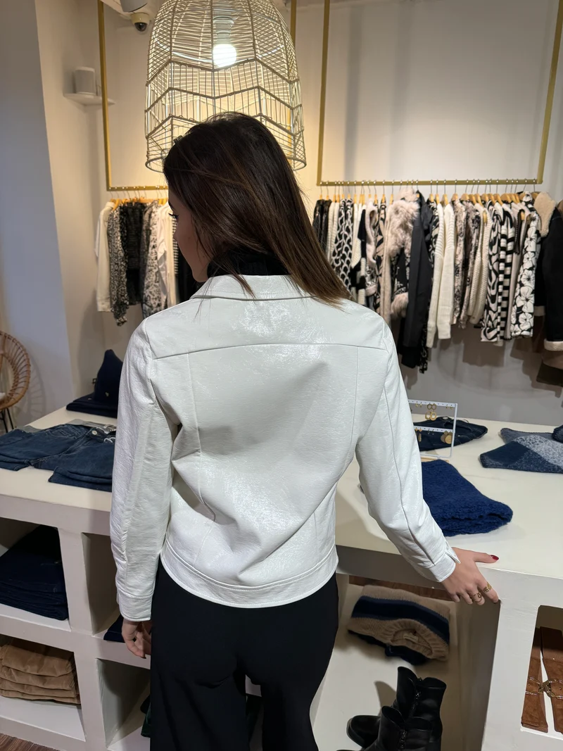 Veste vinyle blanche DAISY Hippocampe
