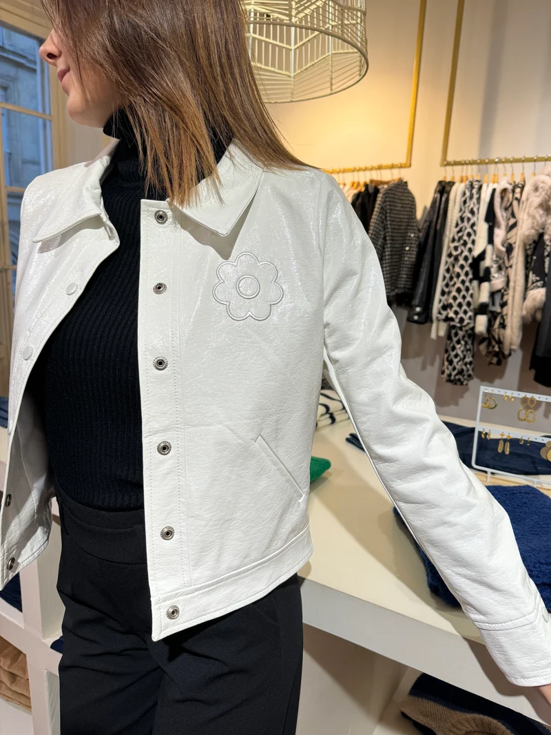 Veste vinyle blanche DAISY Hippocampe