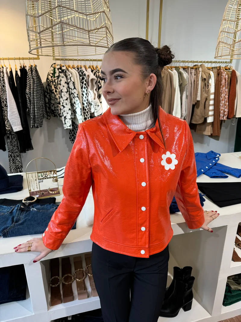 Veste vinyle orange DAISY Hippocampe