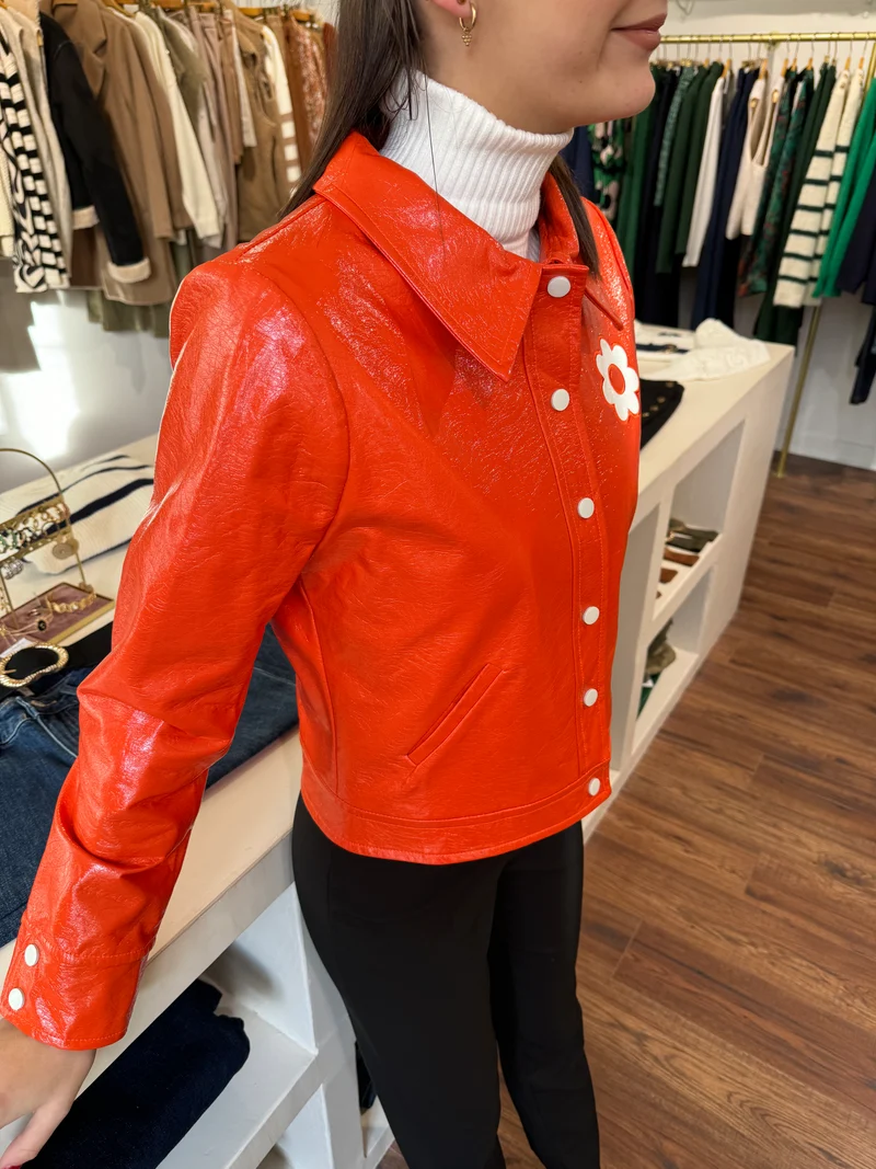 Veste vinyle orange DAISY Hippocampe
