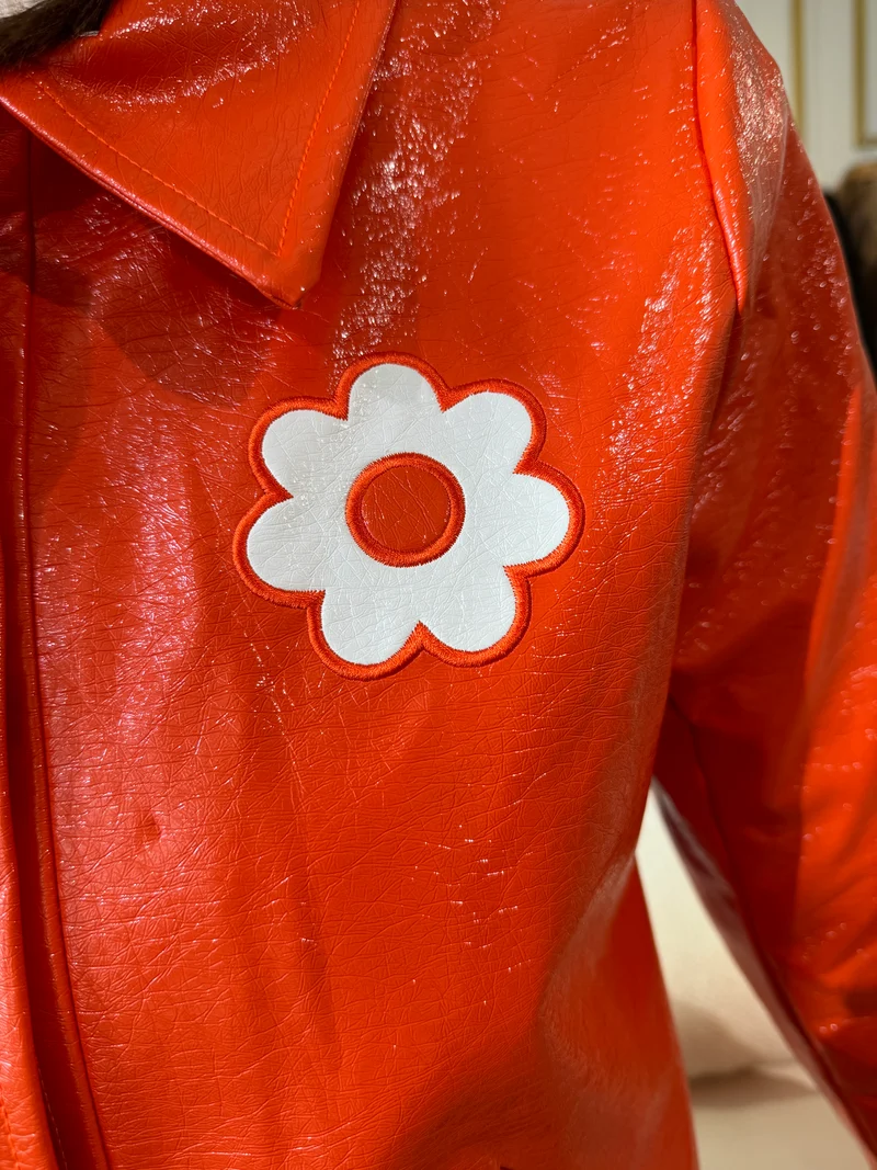 Veste vinyle orange DAISY Hippocampe