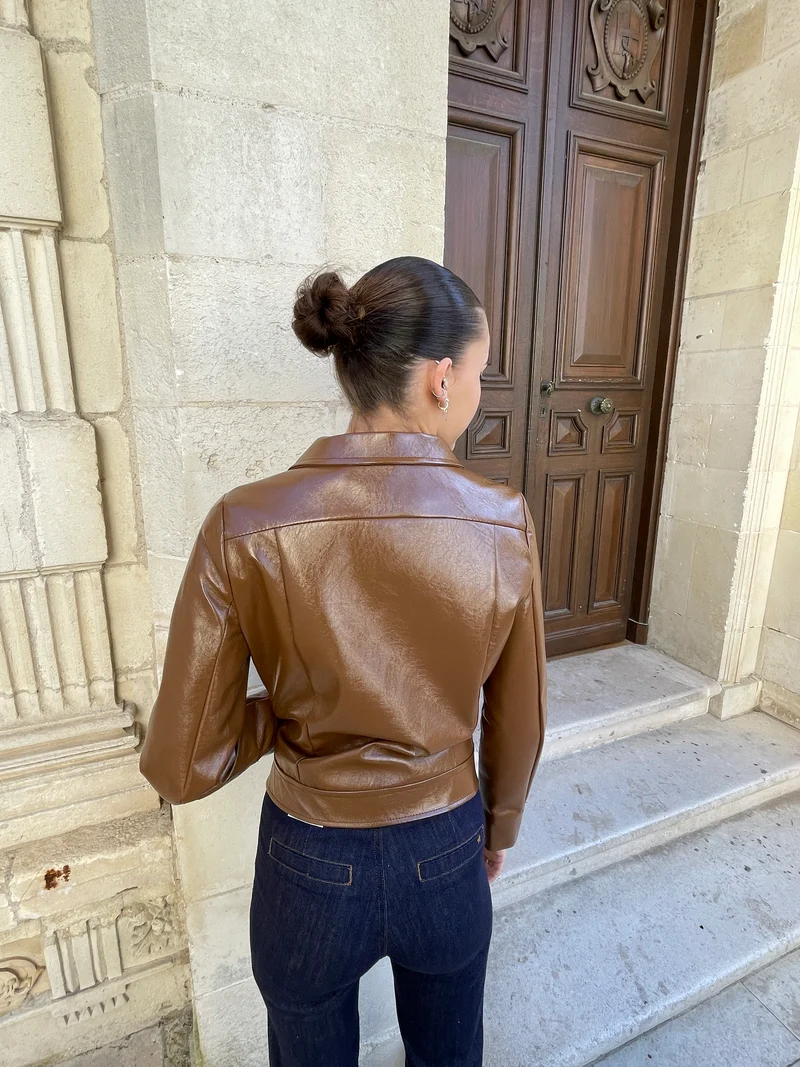 Veste vinyle cappuccino DAISY Hippocampe