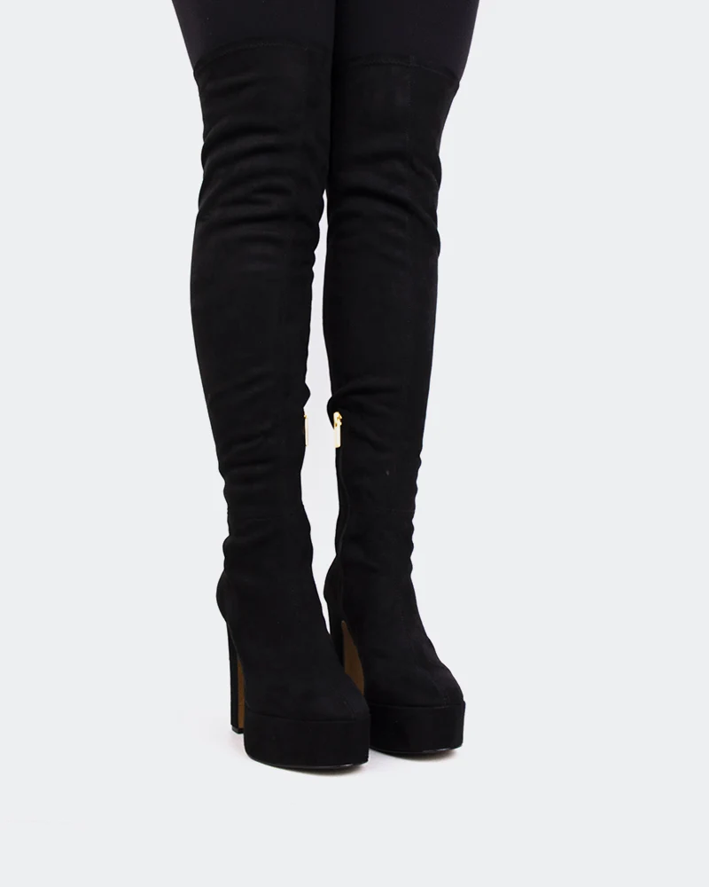 Kalaf Black Suede Stretch