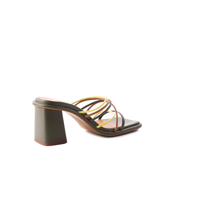 Larisa Khaki Multi Leather